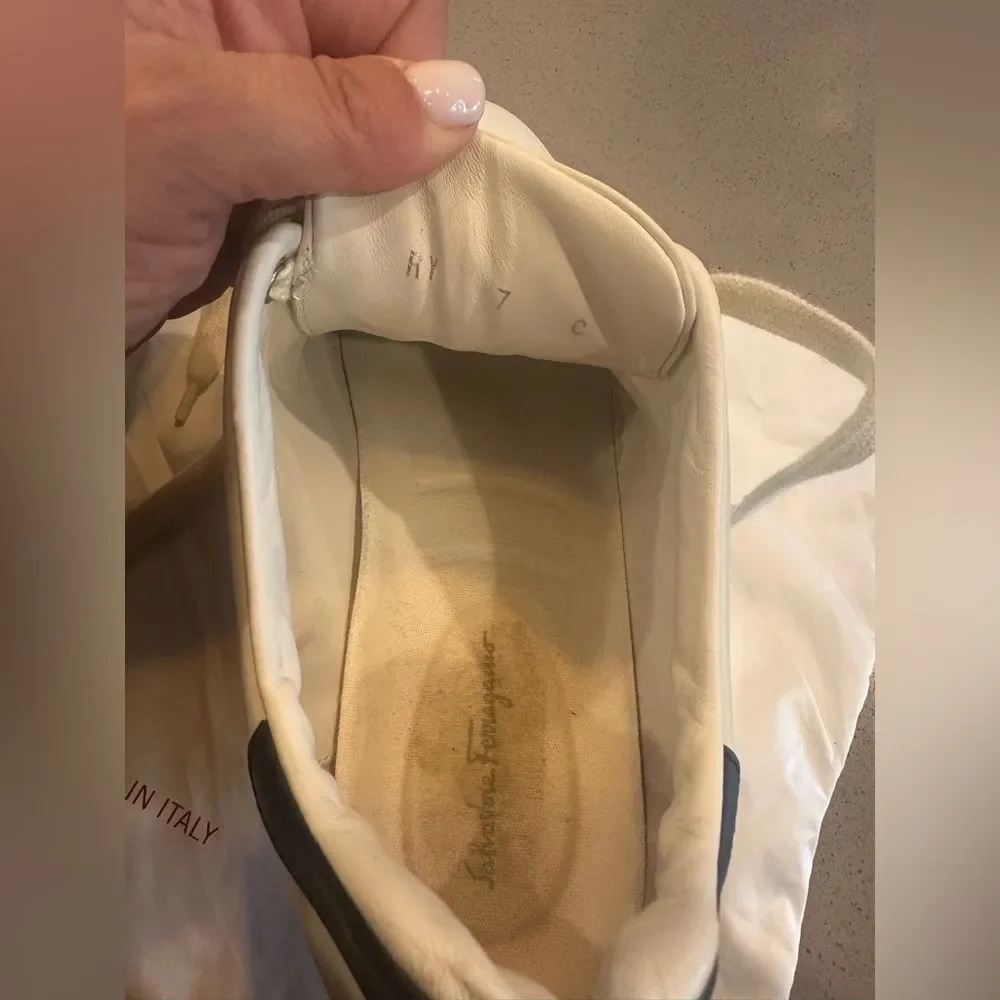 Salvatore Ferragamo White Sneakers Womens size 7